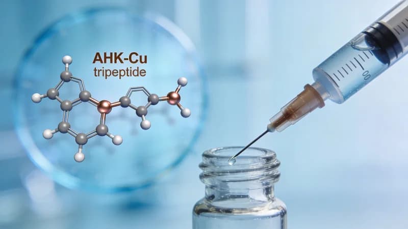 Illustration — AHK-Cu : fiche technique du tripeptide cuivrique (2026)