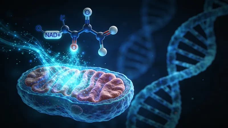 Illustration — Peptide NAD+ : Anti-Âge Cellulaire — Énergie, Longévité et Réparation ADN