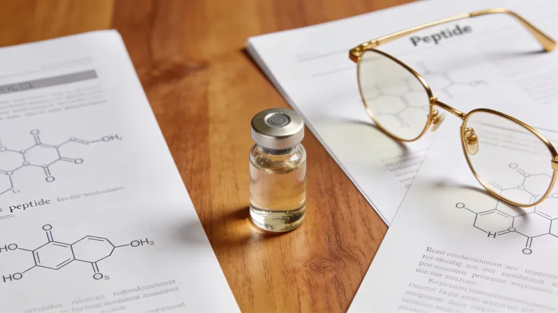 Illustration — Peptide Tesamorelin : -15% Graisse Abdominale — Brûleur de Graisse Prouvé